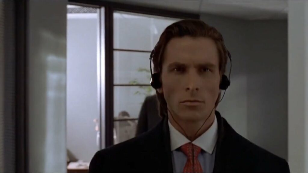 Patrick Bateman from American Psycho, one of the most famous unreliable narrators in film.