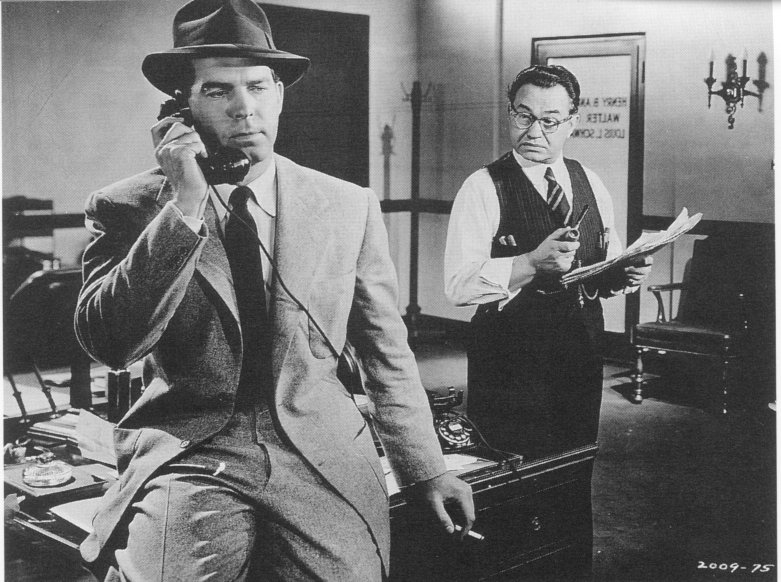 Two characters from the noir film "Double Indemnity".