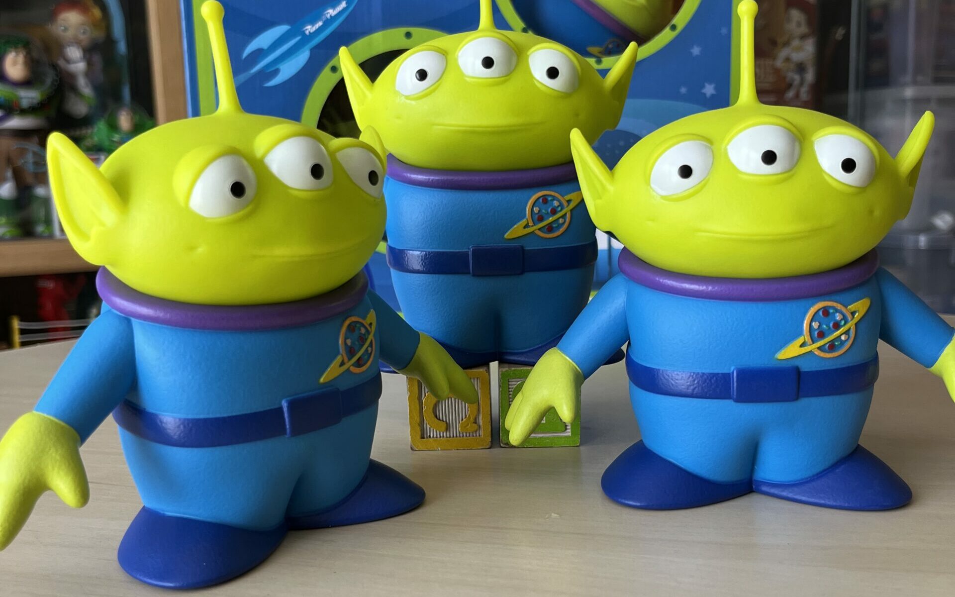 Fan-made replicas of the little green men from the "Toy Story" franchise.