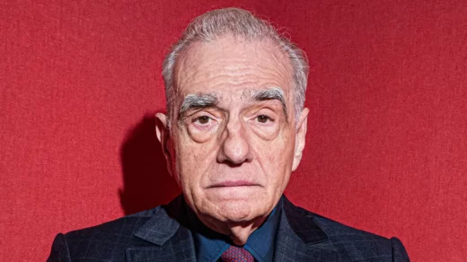 Martin Scorsese looking straight ahead.