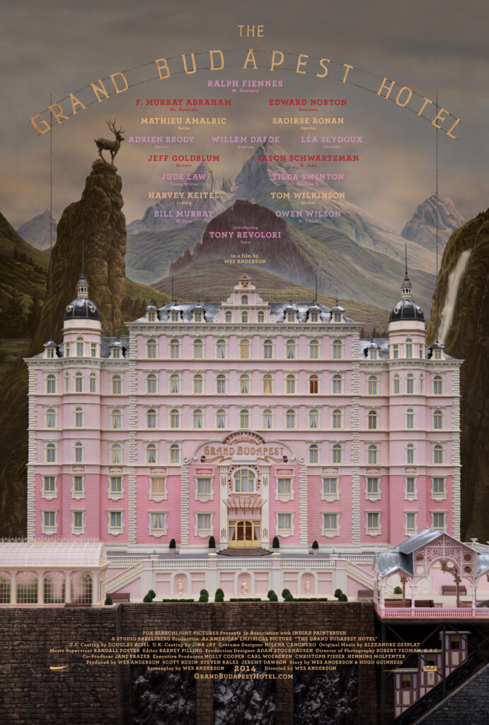The poster for the movie "The Grand Budapest Hotel"