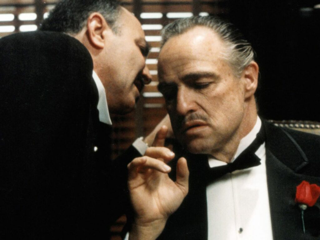Two characters from the timeless movie "The Godfather".