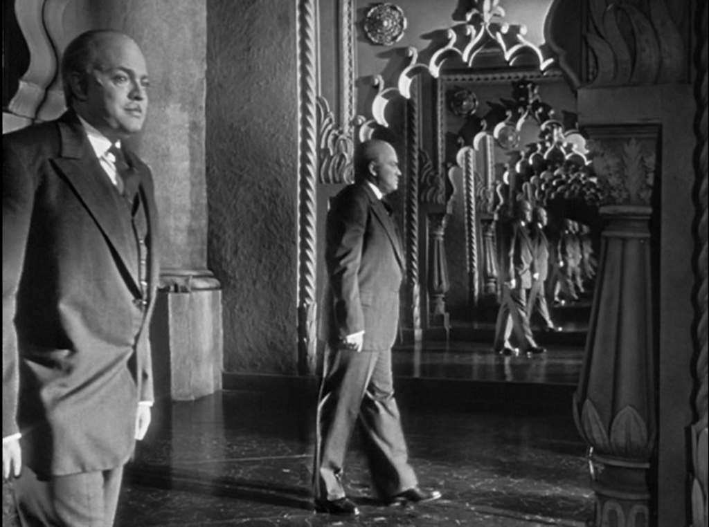 The iconic mirror scene from the film "Citizen Kane".
