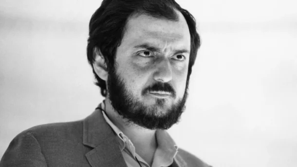 Stanley Kubrick looking sternly ahead.