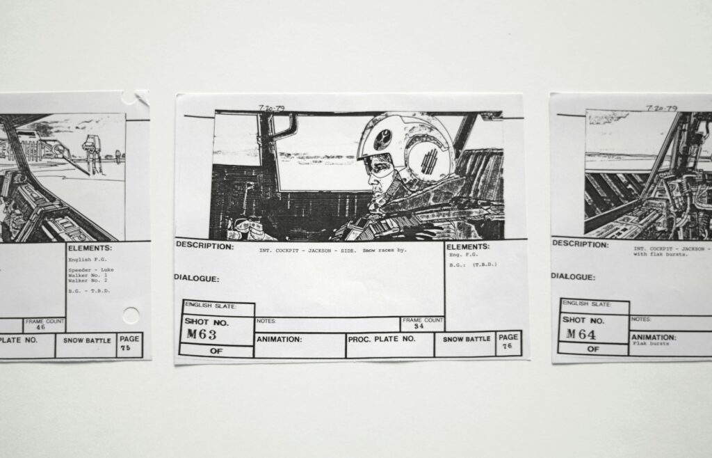 Storyboard art for "Star Wars".